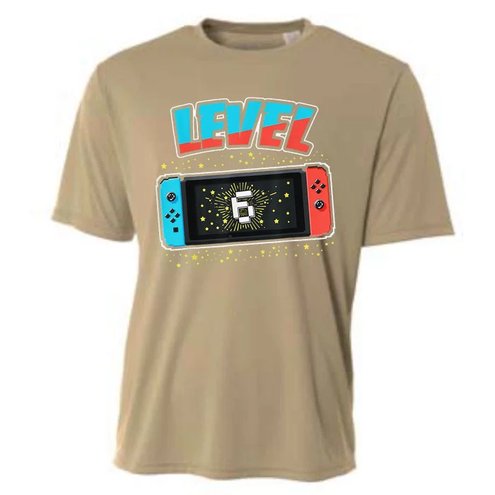 Level 6 Birthday 6 Years Old Video Games Gift Tee Cooling Performance Crew T-Shirt