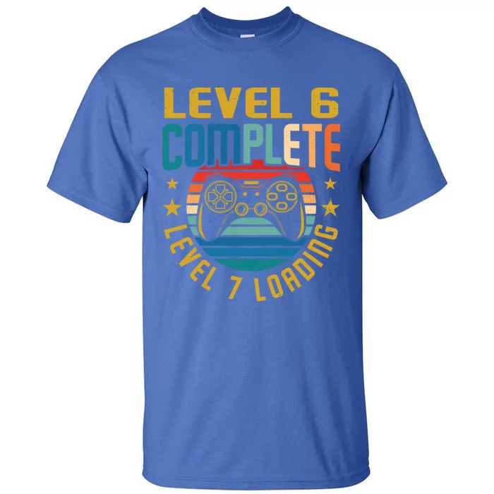 Level 6 Complete Level 7 Loading 6th Birthday Video Gamer Funny Gift Tall T-Shirt