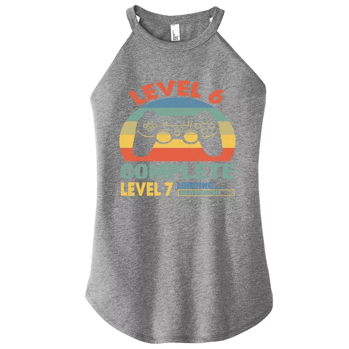 Level 6 Complete Level 7 Loading 6th Birthday Video Gamer Gift Women’s Perfect Tri Rocker Tank