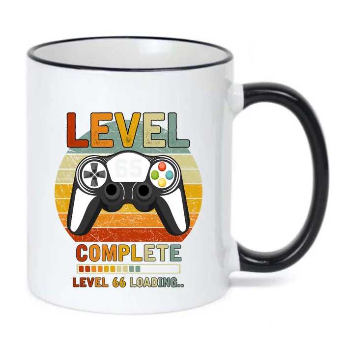 Level 65 Complete Level 66 Loading Gamers 65th Birthday Gift Black Color Changing Mug