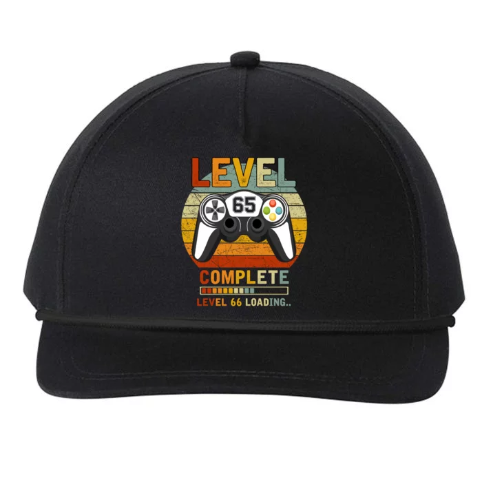 Level 65 Complete Level 66 Loading Gamers 65th Birthday Gift Snapback Five-Panel Rope Hat