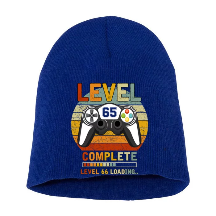 Level 65 Complete Level 66 Loading Gamers 65th Birthday Gift Short Acrylic Beanie