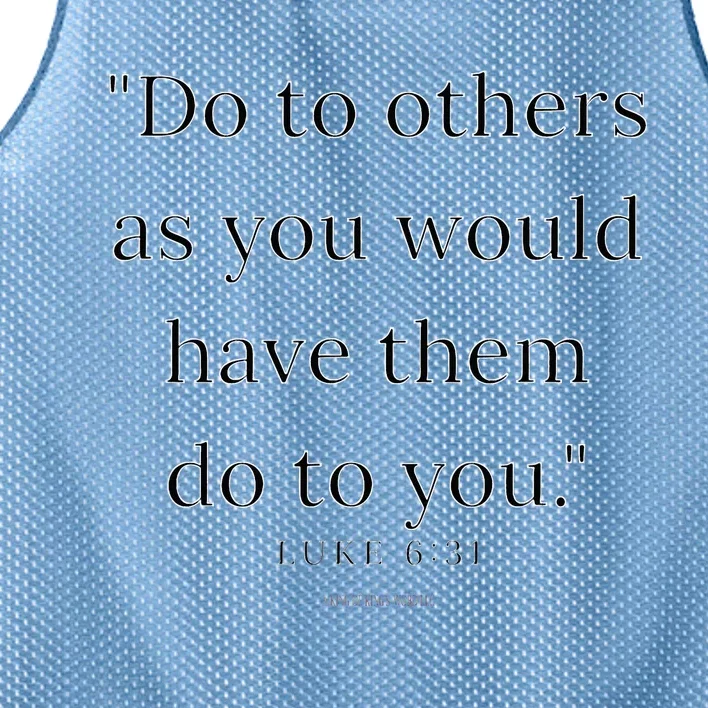 Luke 631 Do Unto Others As You Would Have Them Do To You Mesh Reversible Basketball Jersey Tank