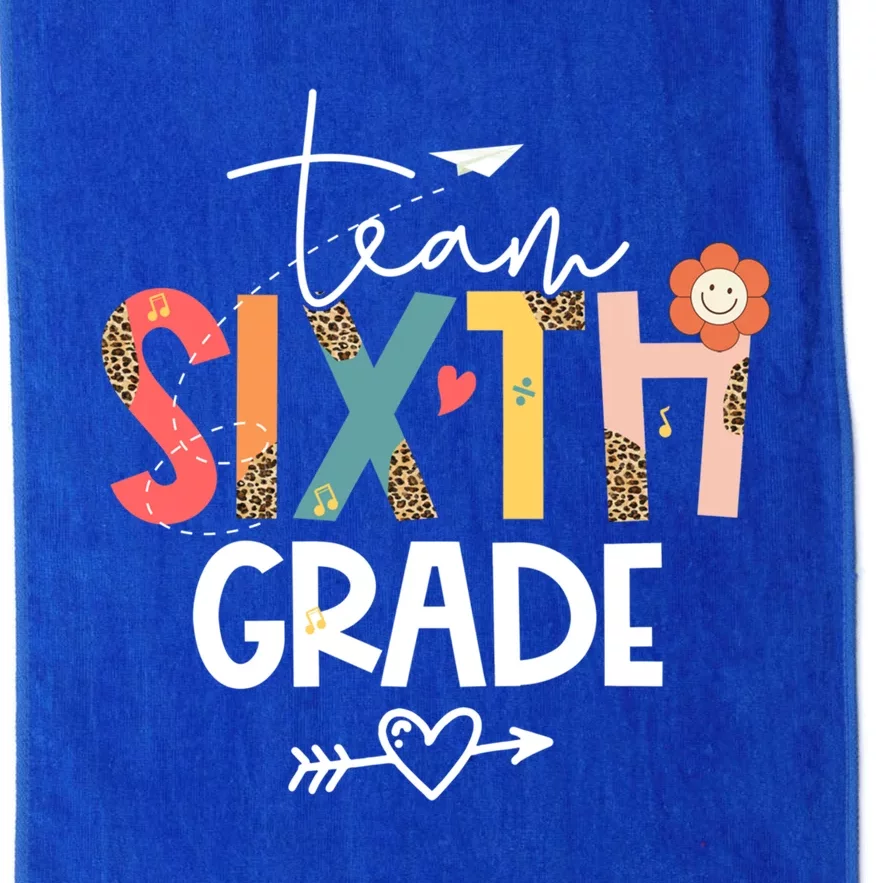 Leopard 6Th Grade Teacher Student Back To School 6Th Grade Funny Gift Platinum Collection Golf Towel