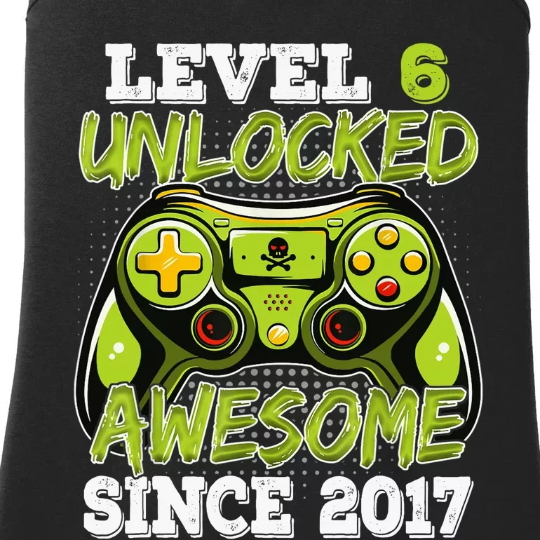 Level 6 Unlocked Awesome Since 2017 6 Year Gamer Birthday Ladies Essential Tank