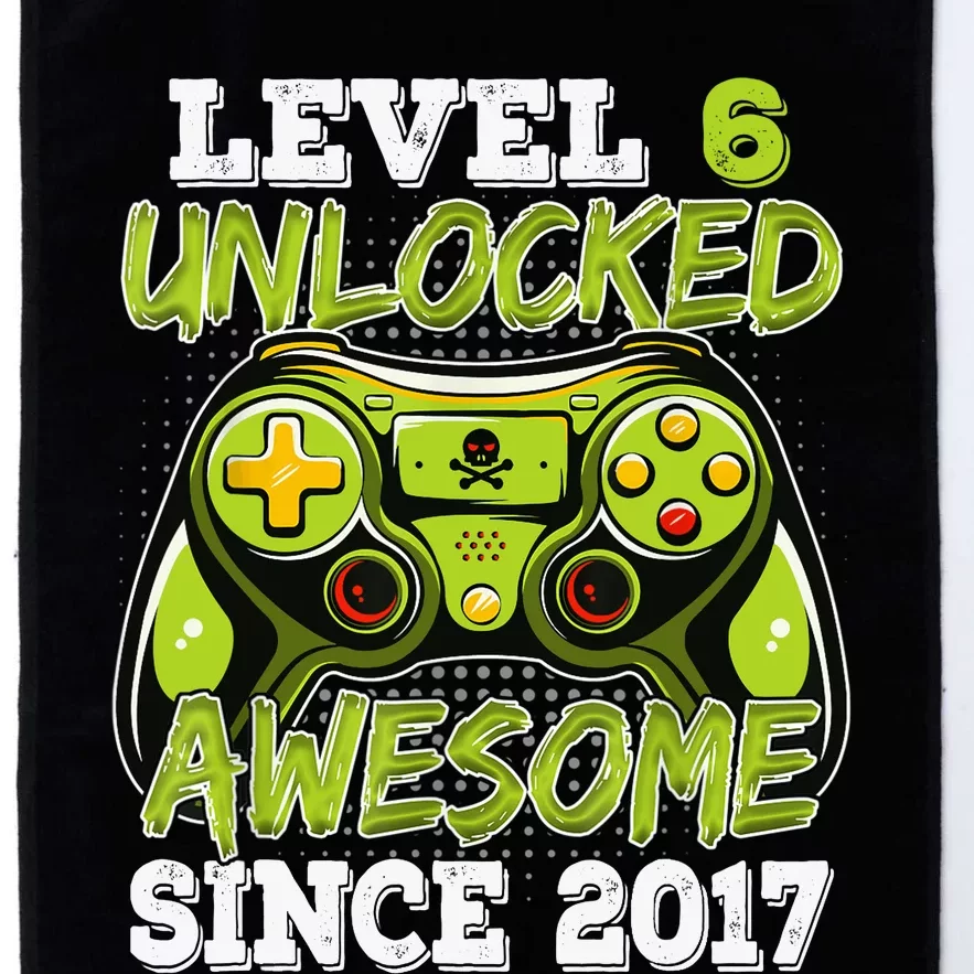 Level 6 Unlocked Awesome Since 2017 6 Year Gamer Birthday Platinum Collection Golf Towel