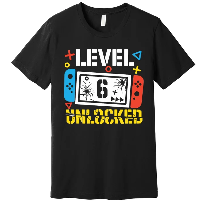 Level 6 Unlocked Gamer Birthday Premium T-Shirt