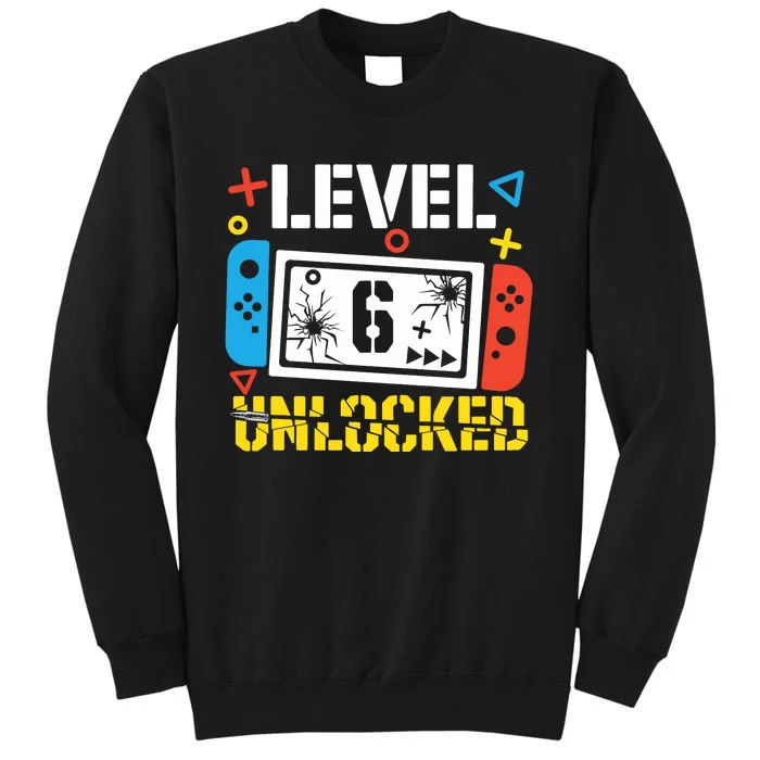 Level 6 Unlocked Gamer Birthday Tall Sweatshirt