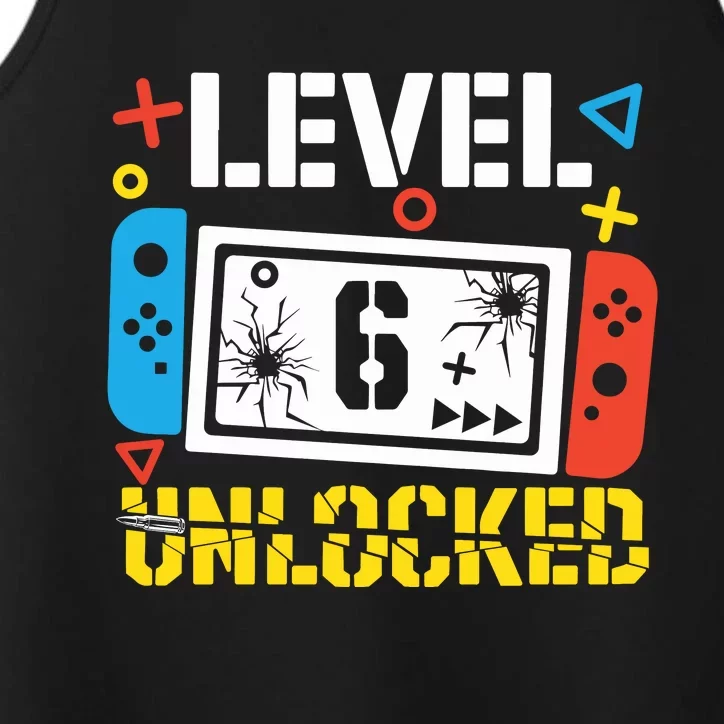 Level 6 Unlocked Gamer Birthday Performance Tank