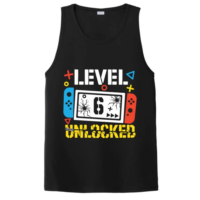 Level 6 Unlocked Gamer Birthday Performance Tank