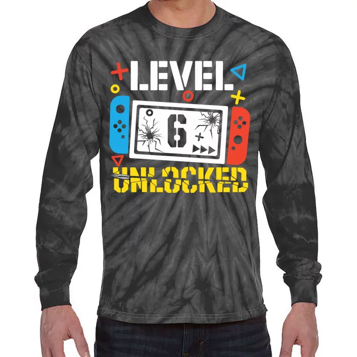 Level 6 Unlocked Gamer Birthday Tie-Dye Long Sleeve Shirt