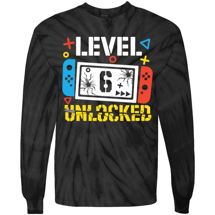 Level 6 Unlocked Gamer Birthday Tie-Dye Long Sleeve Shirt