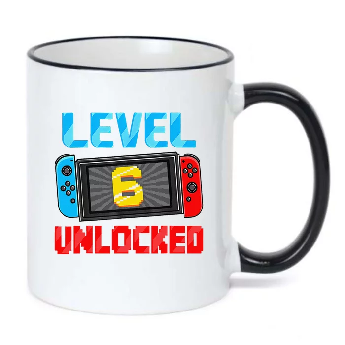 Level 6 Unlocked Gamer 6th Birthday Gift Video Game Black Color Changing Mug