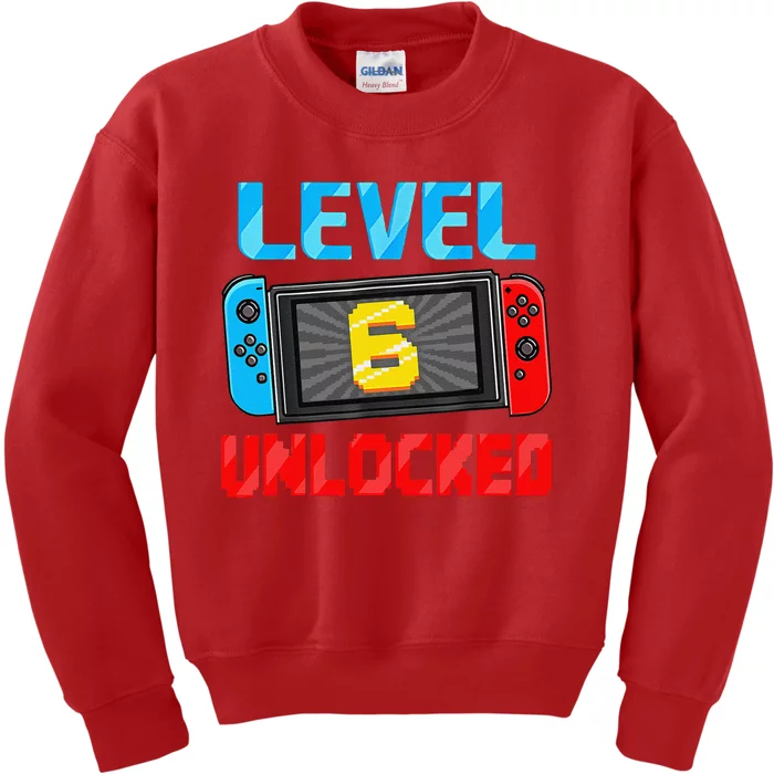 Level 6 Unlocked Gamer 6th Birthday Gift Video Game Kids Sweatshirt