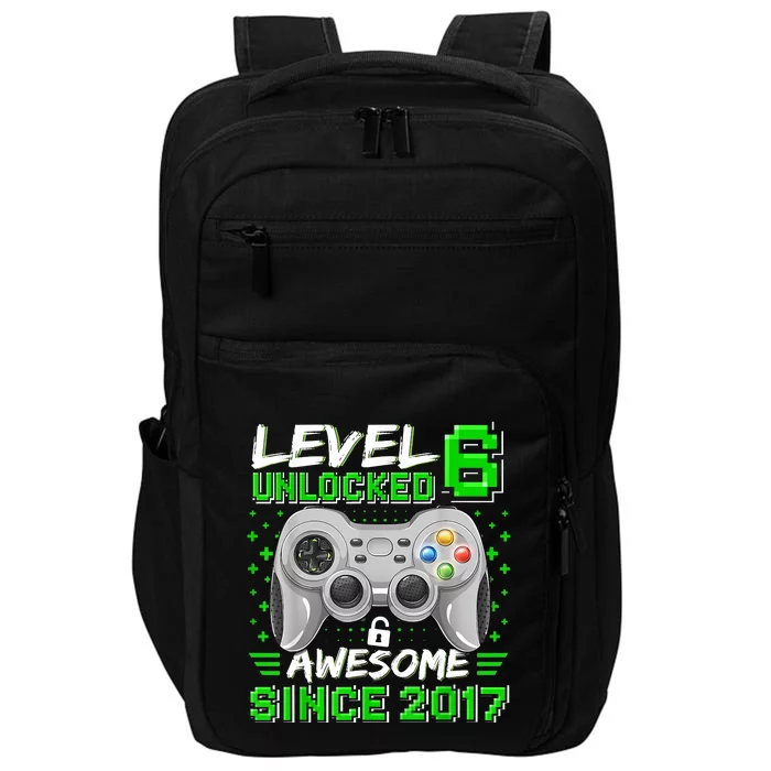 Level 6 Unlocked Awesome 2017 Video Game 6th Birthday Game Impact Tech Backpack