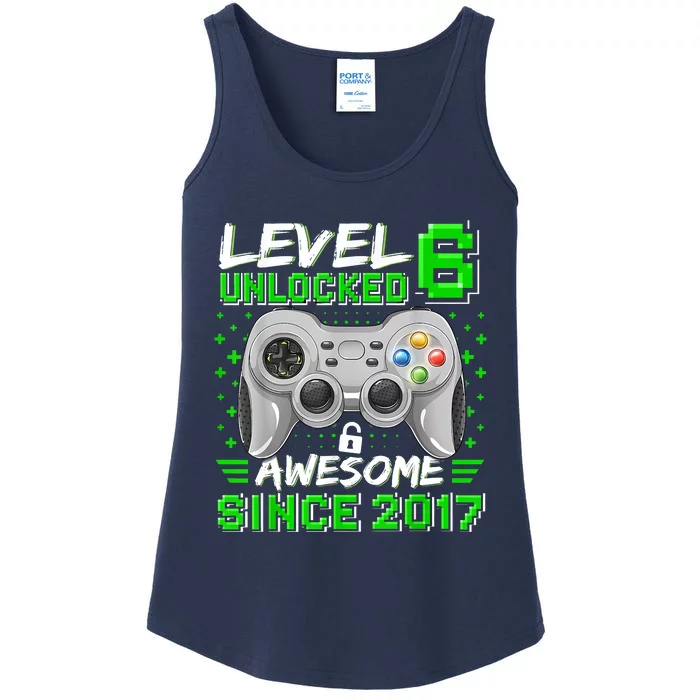 Level 6 Unlocked Awesome 2017 Video Game 6th Birthday Game Ladies Essential Tank