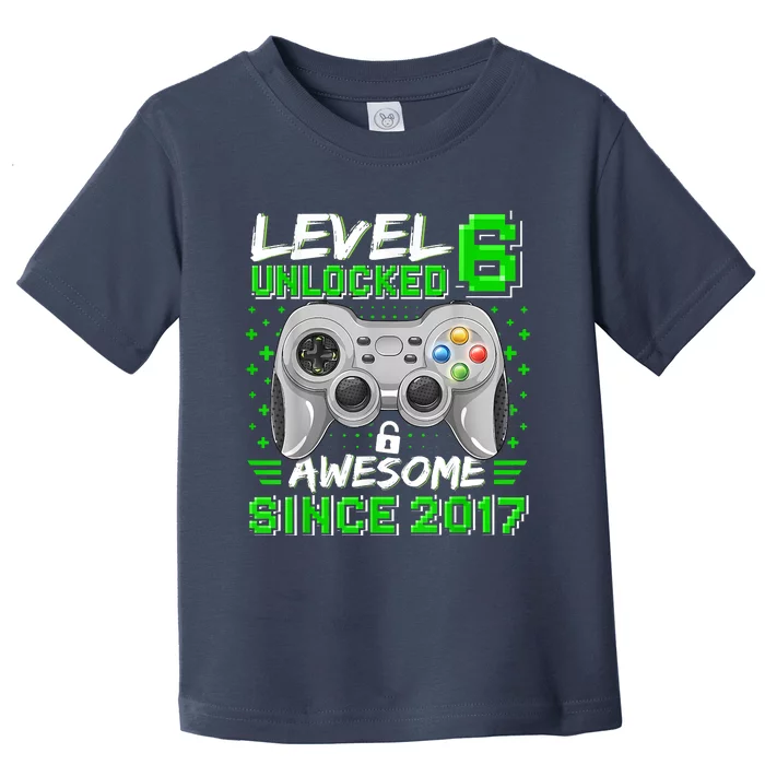 Level 6 Unlocked Awesome 2017 Video Game 6th Birthday Game Toddler T-Shirt