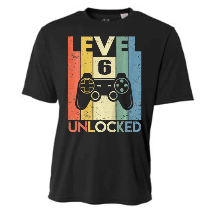 Level 6 Unlocked Funny Video Gamer 6th Birthday Gift Cute Cooling Performance Crew T-Shirt