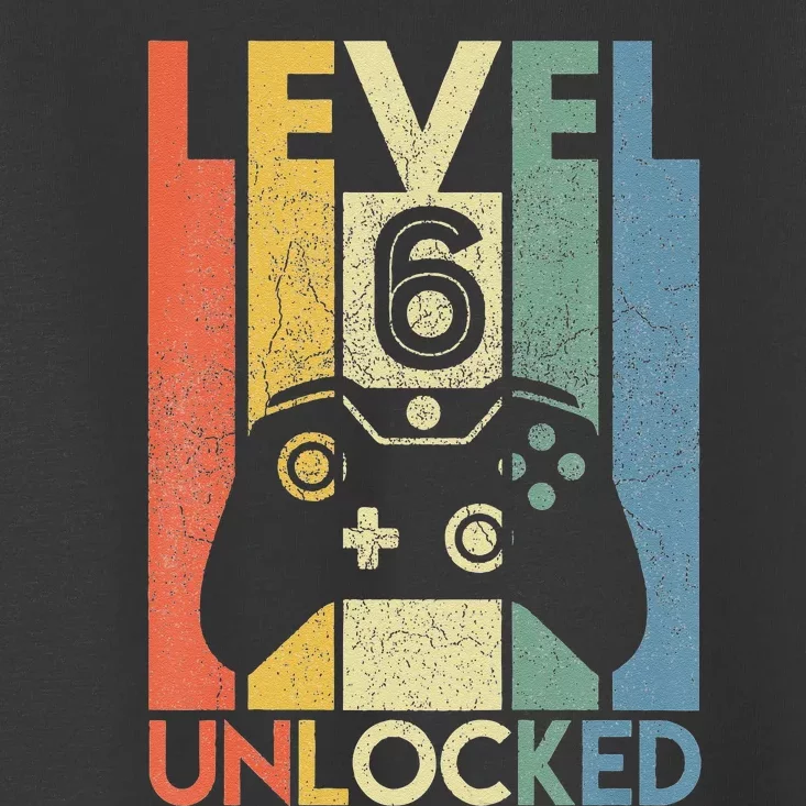 Level 6 Unlocked Funny Video Gamer 6th Birthday Gift Toddler T-Shirt