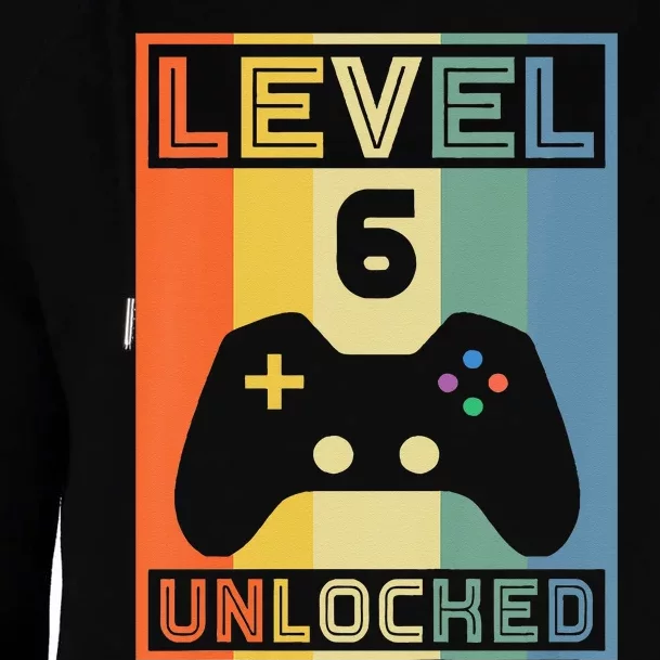 Level 6 Unlocked Video Gamer 5th Birthday Gaming Gift Womens Funnel Neck Pullover Hood