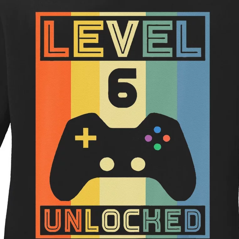 Level 6 Unlocked Video Gamer 5th Birthday Gaming Gift Ladies Long Sleeve Shirt