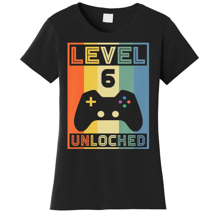 Level 6 Unlocked Video Gamer 5th Birthday Gaming Gift Women's T-Shirt