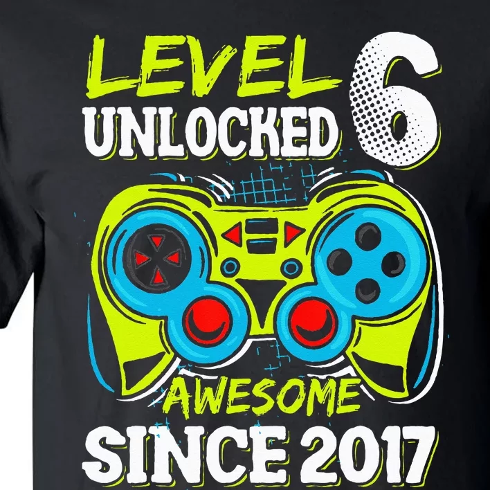 Level 6 Unlocked Awesome 2017 Video Game 6th Birthday Tall T-Shirt