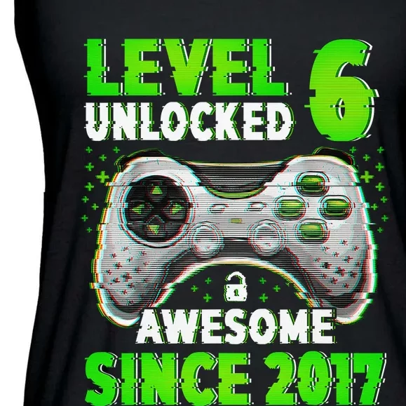 Level 6 Unlocked Video Game 6th Birthday Gamer Gift Boys Ladies Essential Flowy Tank