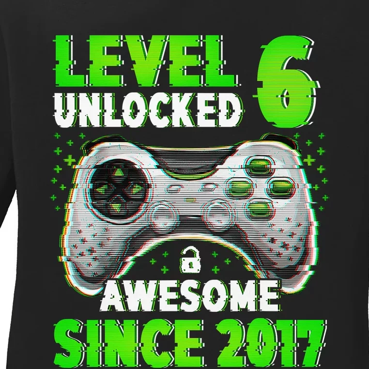 Level 6 Unlocked Video Game 6th Birthday Gamer Gift Boys Ladies Long Sleeve Shirt