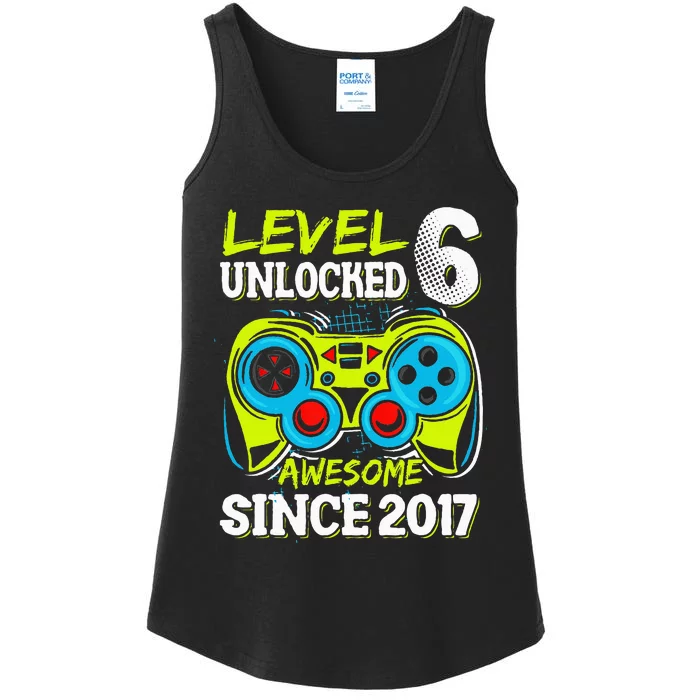 Level 6 Unlocked Awesome 2017 Video Game 6th Birthday Ladies Essential Tank