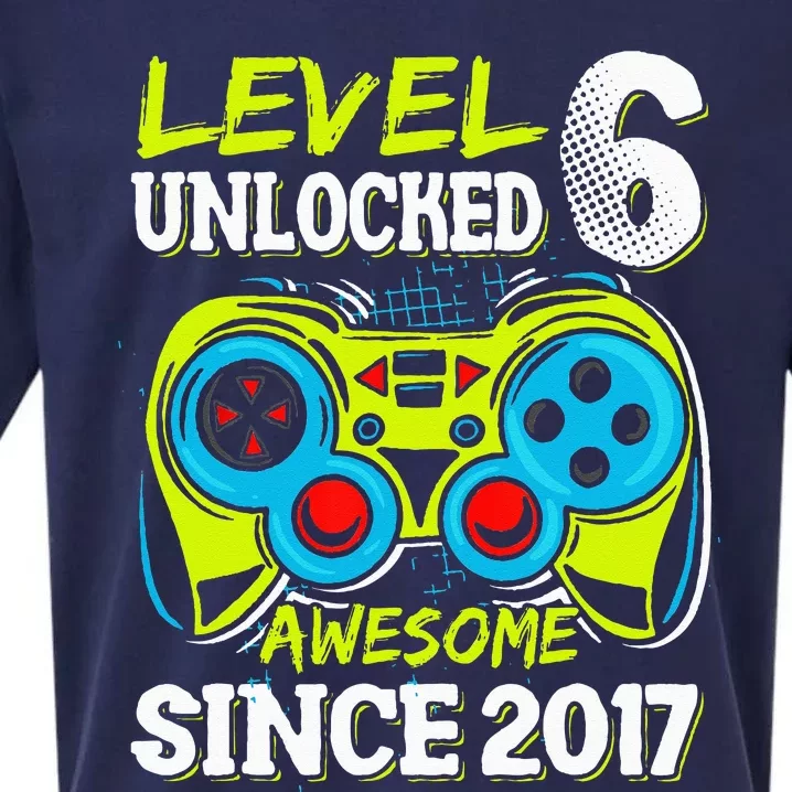 Level 6 Unlocked Awesome 2017 Video Game 6th Birthday Sueded Cloud Jersey T-Shirt