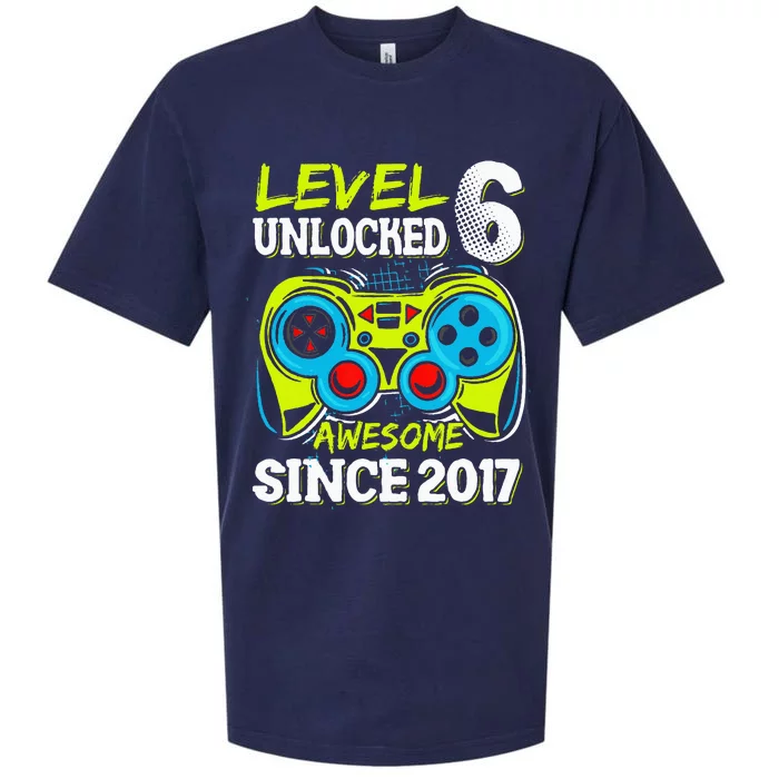 Level 6 Unlocked Awesome 2017 Video Game 6th Birthday Sueded Cloud Jersey T-Shirt