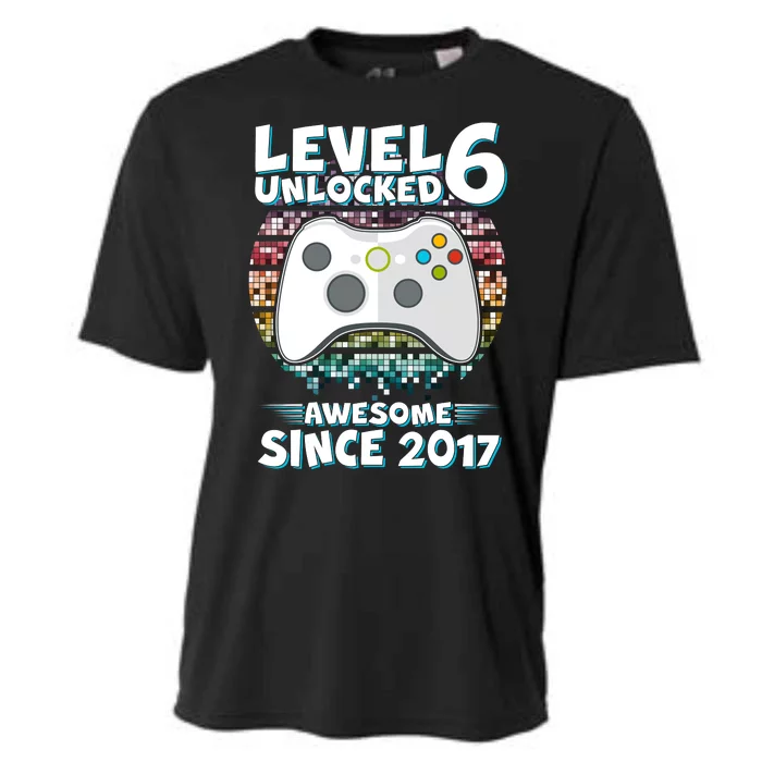 Level 6 Unlocked Awesome Since 2017 Gamer Birthday Cooling Performance Crew T-Shirt