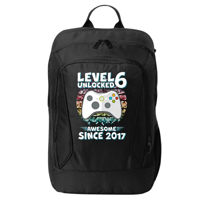 Level 6 Unlocked Awesome Since 2017 Gamer Birthday City Backpack