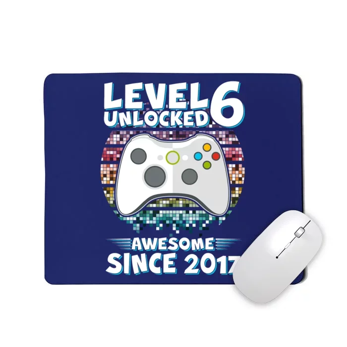 Level 6 Unlocked Awesome Since 2017 Gamer Birthday Mousepad