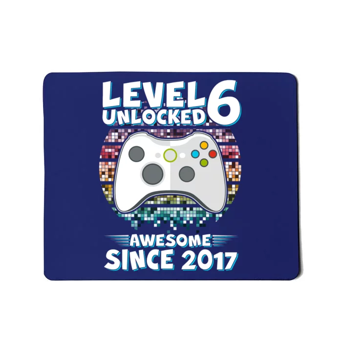 Level 6 Unlocked Awesome Since 2017 Gamer Birthday Mousepad