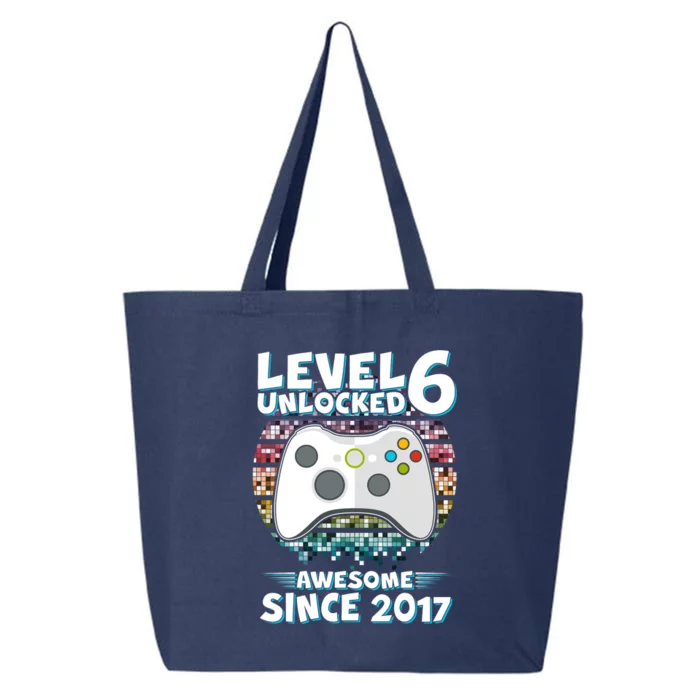 Level 6 Unlocked Awesome Since 2017 Gamer Birthday 25L Jumbo Tote