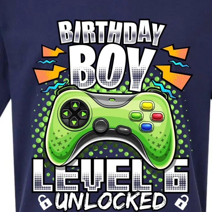 Level 6 Unlocked Video Game 6th Birthday Gamer Gift Boys Gift Sueded Cloud Jersey T-Shirt