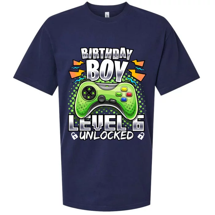 Level 6 Unlocked Video Game 6th Birthday Gamer Gift Boys Gift Sueded Cloud Jersey T-Shirt