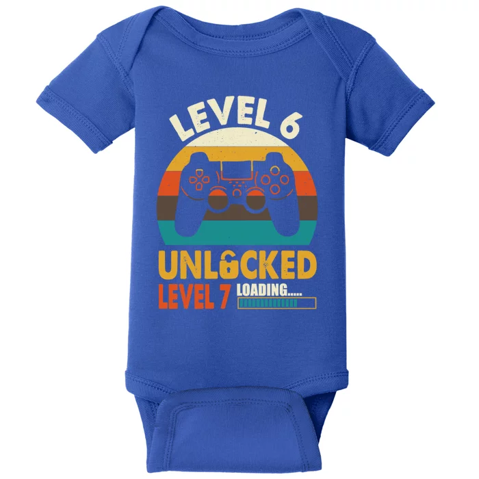 Level 6 Unlocked Level 7 Loading Awesome 6th Birthday Gaming Gift Baby Bodysuit