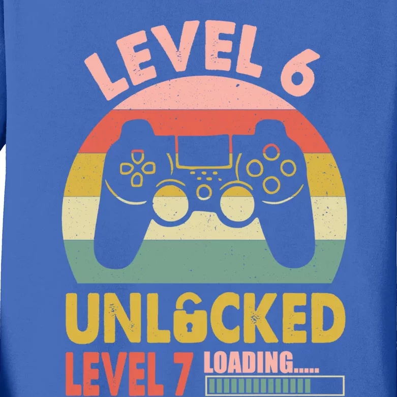 Level 6 Unlocked Level 7 Loading Funny 6 Birthday Gamer Cool Gift Kids Long Sleeve Shirt