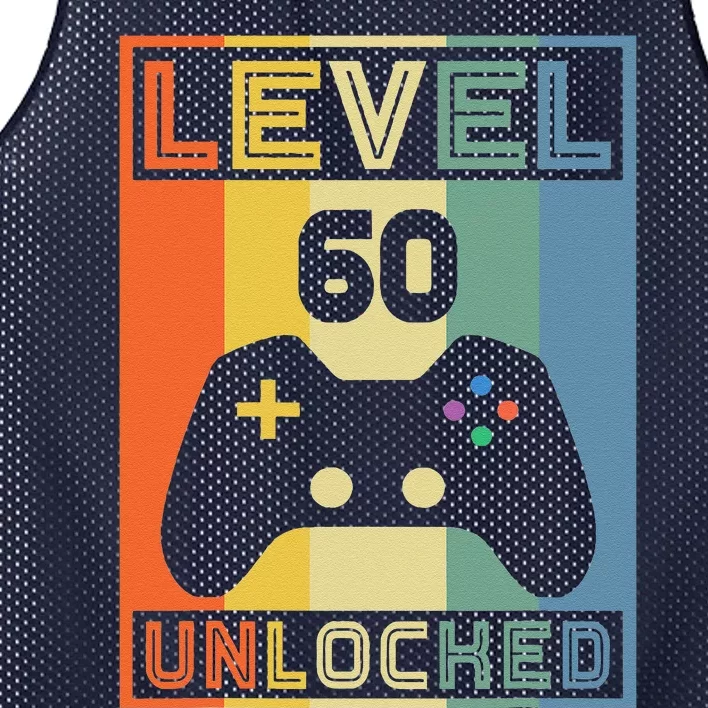 Level 60 Unlocked Video Gamer 60th Birthday Gaming Gift Mesh Reversible Basketball Jersey Tank