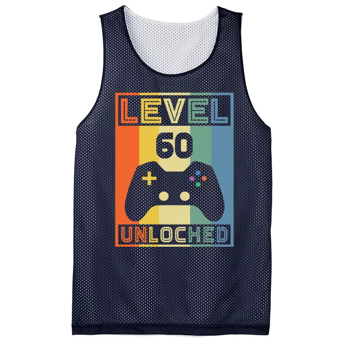 Level 60 Unlocked Video Gamer 60th Birthday Gaming Gift Mesh Reversible Basketball Jersey Tank