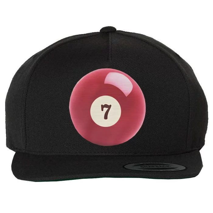 Lucky 7 Ball Graphic Baby Wool Snapback Cap