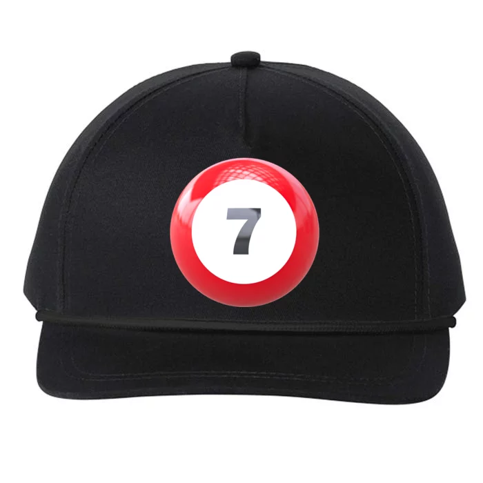 Lucky 7 Ball Snapback Five-Panel Rope Hat