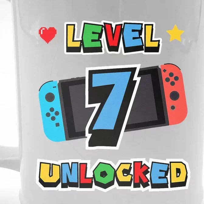 Level 7 Unlocked 7th Birthday Kids Video Game 7 Years Old Front & Back Beer Stein