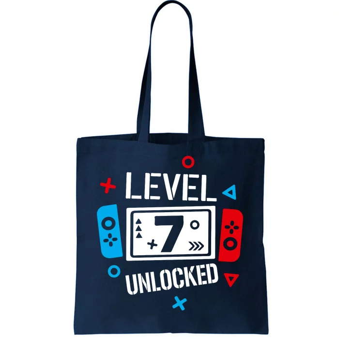 Level 7 Unlocked Birthday, 7th Birthday Boy Gamer, 7 Years Old Gamer Tote Bag