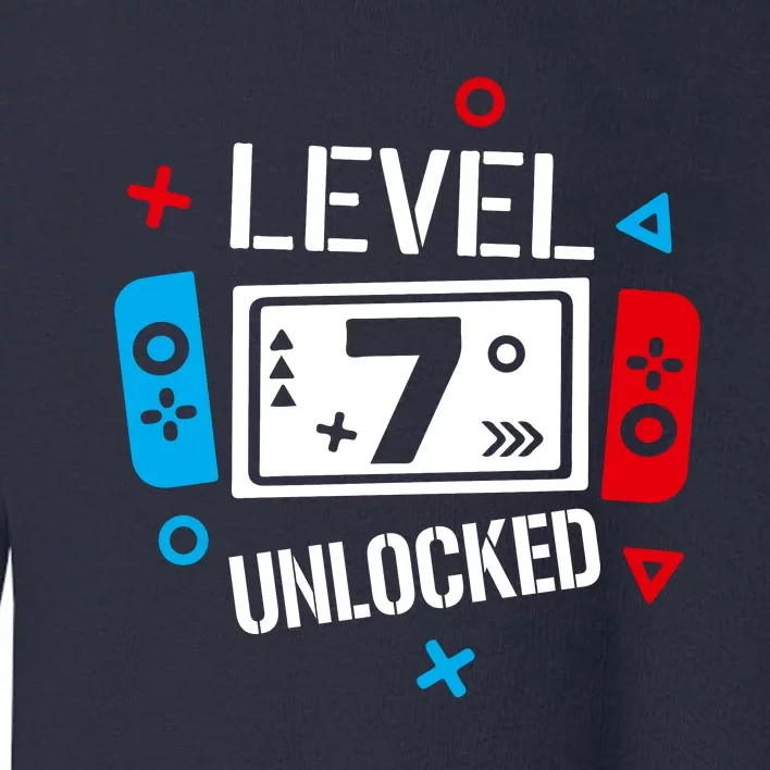 Level 7 Unlocked Birthday, 7th Birthday Boy Gamer, 7 Years Old Gamer Toddler Sweatshirt