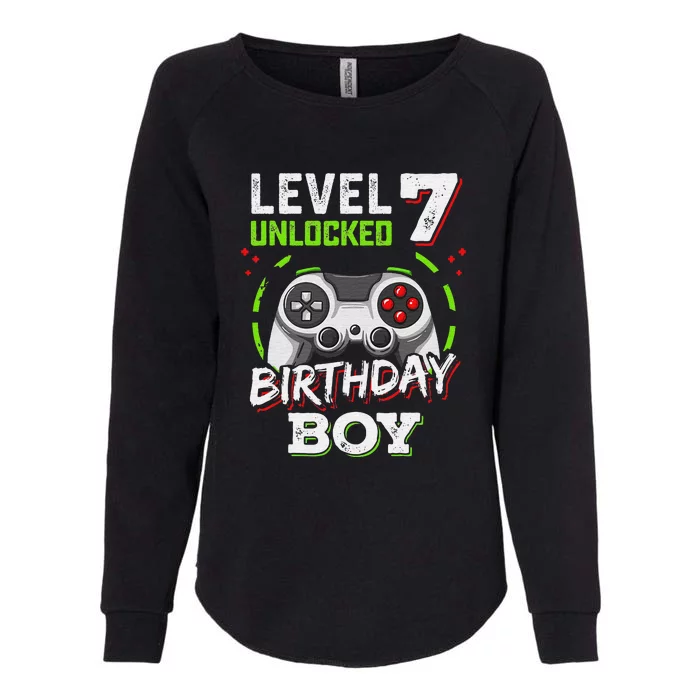 Level 7 Unlocked Birthday Boy Video Gamer Level Up Womens California Wash Sweatshirt