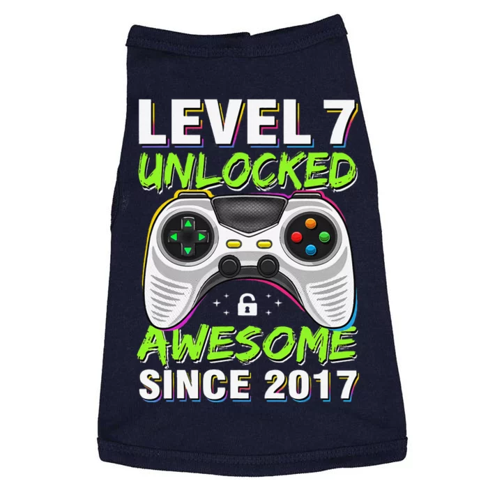 Level 7 Unlocked Awesome Since 2017 7th Birthday Gaming Doggie Tank